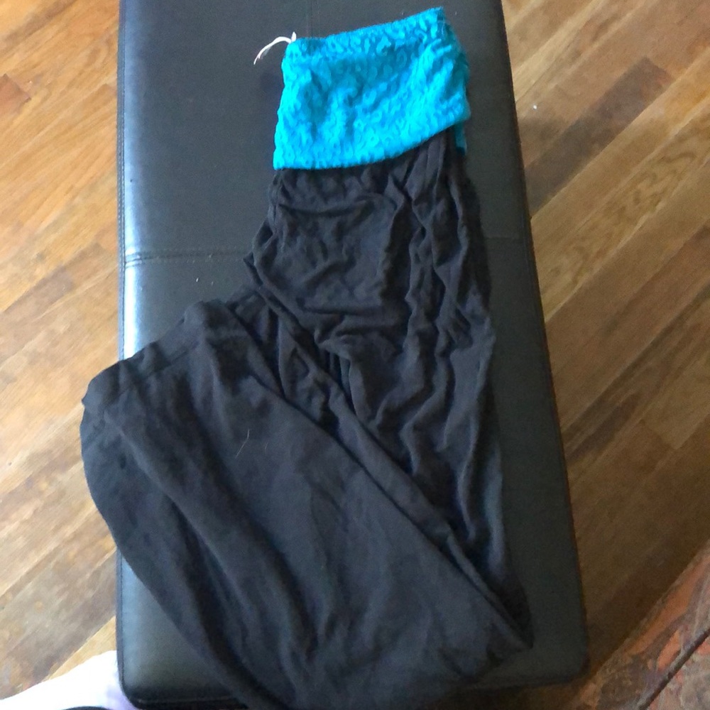 Blue and black capris